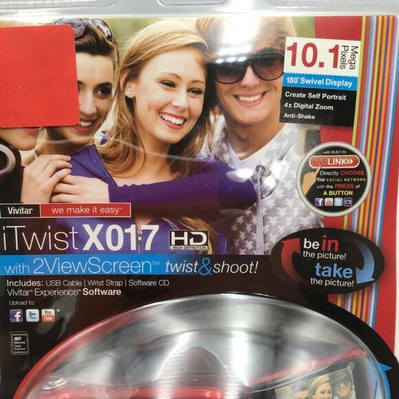 Vivitar iTwist X017 HD Digital Camera Twist & Shoot 2 View Screen Swivel Display - Picture 2 of 5